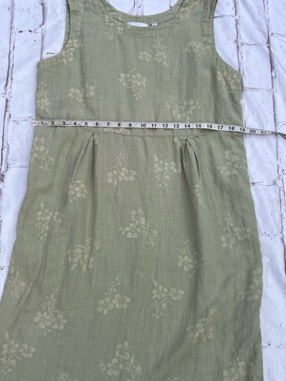 J. Jill Olive Green Sleeveless Maxi Dress 100% Linen - Picture 3 of 6